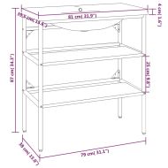 Рамка за мивка за баня с вграден умивалник, бяла, желязна