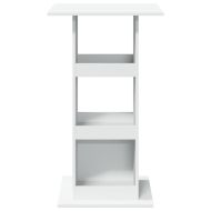 Бар маса с рафт, бяла, 60x60x102 см, инженерно дърво