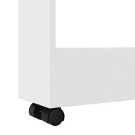 Тясна количка за съхранение с 3 нива, бяла, инженерно дърво