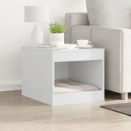 Заграждение за котешка тоалетна бял 47x59x42 см инженерно дърво