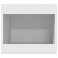 Заграждение за котешка тоалетна бял 47x59x42 см инженерно дърво