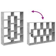 Библиотека, бетонно сива, 102x29x143 см, инженерно дърво