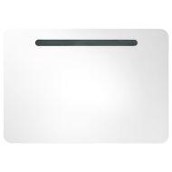 LED шкаф с огледало за баня, 80x9,5x55 см