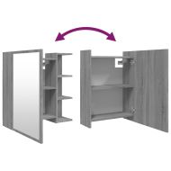 Огледален шкаф баня сив сонома 62,5x20,5x64 см инженерно дърво