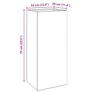 Кашпа, черна, 32x29x75 см, стомана