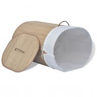 Бамбуков кош за пране, овален, натурален цвят