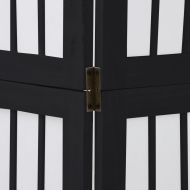 Разделител за стая, 3 панела, черен, дърво пауловния масив