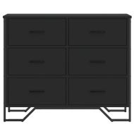 Скрин с чекмеджета, черен, 91x35,5x74,5 см, инженерно дърво