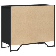 Скрин с чекмеджета, черен, 91x35,5x74,5 см, инженерно дърво