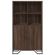 Висок шкаф, кафяв дъб, 79,5x35,5x137,5 см, инженерно дърво