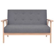 Комплект дивани, 2 части, плат, тъмносиви