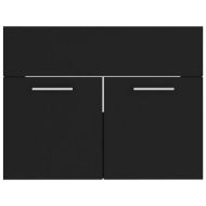 Комплект мебели за баня, черен, ПДЧ