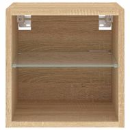 Стенен ТВ шкаф с LED осветление, сонома дъб, 30x28,5x30 см