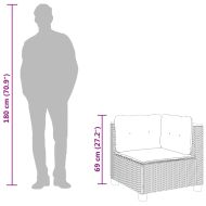 Градински ъгъл без подлакътници с възглавници бежов полиратан