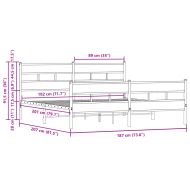 Метална рамка за легло, без матрак, кафяв дъб, 180x200 см