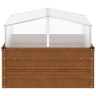 Градинска кашпа с оранжерия, обветрена стомана