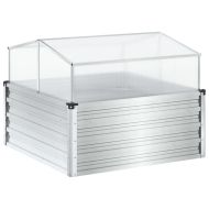 Градинска кашпа с оранжерия, обветрена стомана