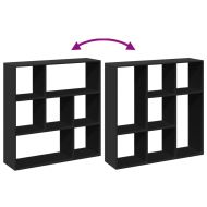 Разделител за стая / библиотека, черен, 102x29x103,5 см