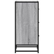 Сайдборд, сив сонома, 35,5x35x76 см, инженерно дърво и метал