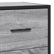 Сайдборд, сив сонома, 35,5x35x76 см, инженерно дърво и метал