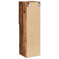 ТВ шкафове с LED осветление, 2 бр, старо дърво, 30,5x30x102 см