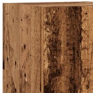 ТВ шкафове с LED осветление, 2 бр, старо дърво, 30,5x30x102 см