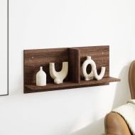 Стенен шкаф, 70x16,5x30 см, кафяв дъб, инженерно дърво