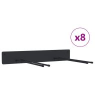 Стенни държачи за градински инструменти, 8 бр, черни, стомана