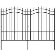 Градинска ограда Woerden с връх тип копие, черна, 240x150 см, стомана
