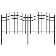 Градинска ограда Woerden с връх тип копие, черна, 240x100 см, стомана