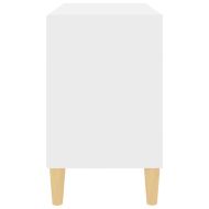 ТВ шкаф с крака от дърво масив, бял, 69,5x30x50 см