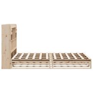 Легло с етажерка за книги, без матрак, 140x200 см, бор масив