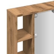 Огледален шкаф с LED, дъб артизан, 76x15x55 см, инженерно дърво