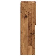 ТВ шкаф с LED осветление, старо дърво, 30,5x30x102 см