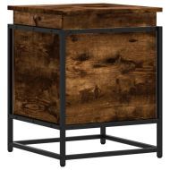 Кутия за съхранение, опушен дъб, 40x40x51,5 см, инженерно дърво