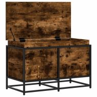 Кутия за съхранение, опушен дъб, 80x40x51,5 см, инженерно дърво