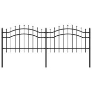 Градинска ограда Woerden с връх тип копие, черна, 240x75 см, стомана