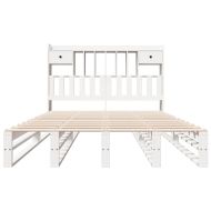 Легло с етажерка за книги, без матрак, 140x200 см, бор масив