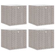 Сгъваеми кутии за съхранение 4 бр кафяви 32x32x32 см текстил