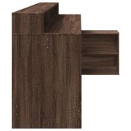 Бюро с LED осветление Кафяв дъб 200x104x91 см инженерно дърво