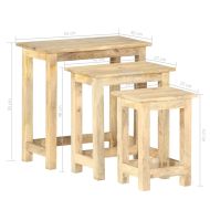Стифиращи маси, 3 бр, мангово дърво масив