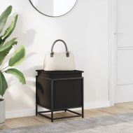 Кутия за съхранение, черна, 40x40x51,5 см, инженерно дърво