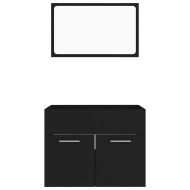 Комплект мебели за баня от 2 части, черен, ПДЧ