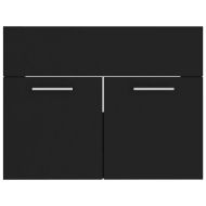 Комплект мебели за баня от 2 части, черен, ПДЧ