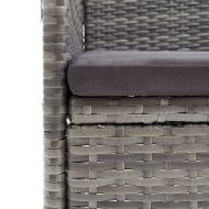 Градински трапезен комплект с възглавници 7 части сиво и черно