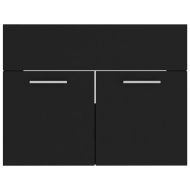 Комплект мебели за баня, черен, ПДЧ