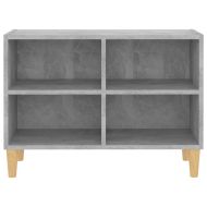 ТВ шкаф с крака от дърво масив, бетонно сив, 69,5x30x50 см