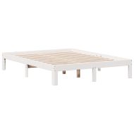 Легло с етажерка за книги, без матрак, 135x190 см, бор масив