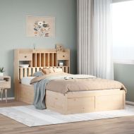 Рамка за легло без матрак, 135x190 см, масивна чамова дървесина