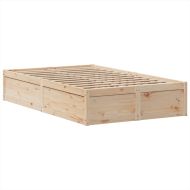 Рамка за легло без матрак, 135x190 см, масивна чамова дървесина